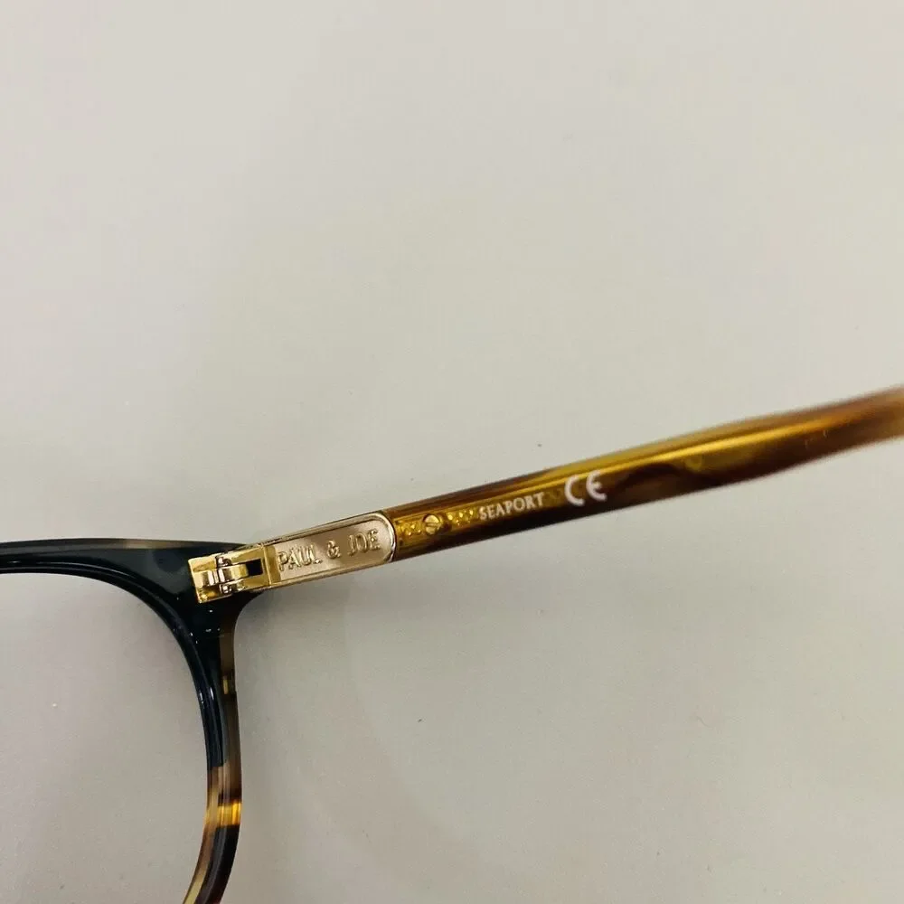 Paul & Joe Seaport Eyeglasses Frames 50-18-135 Brown Tortoise Floral tip w/ case